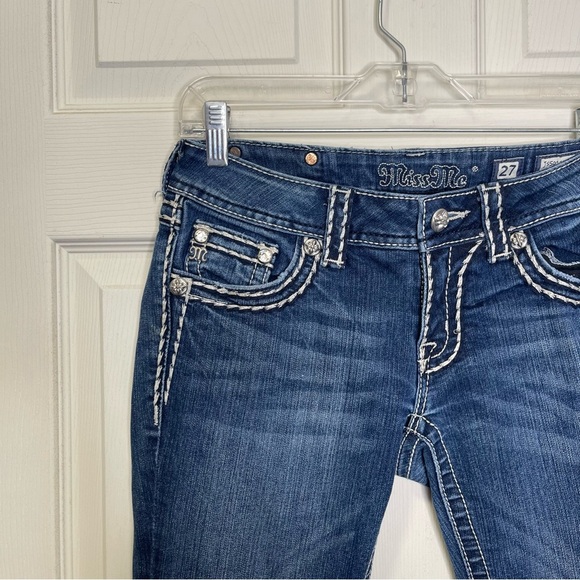 Miss Me Women's Loose Saddle Stitch Border Boot Cut Jean Sz 27 - Picture 5 of 11